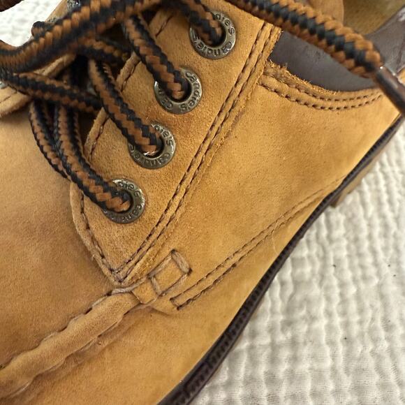 Candies Chunky Moc Oxford Size 7.5 Lug Sole Lace Up 90s Y2k Wheat Yellow Leather - Picture 12 of 13